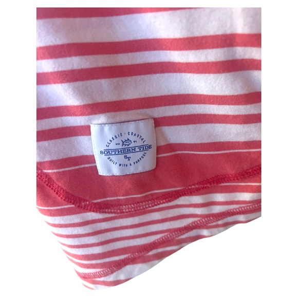 Southern Tide women’s long sleeve pullover stretch size large orange white hood - Picture 2 of 5